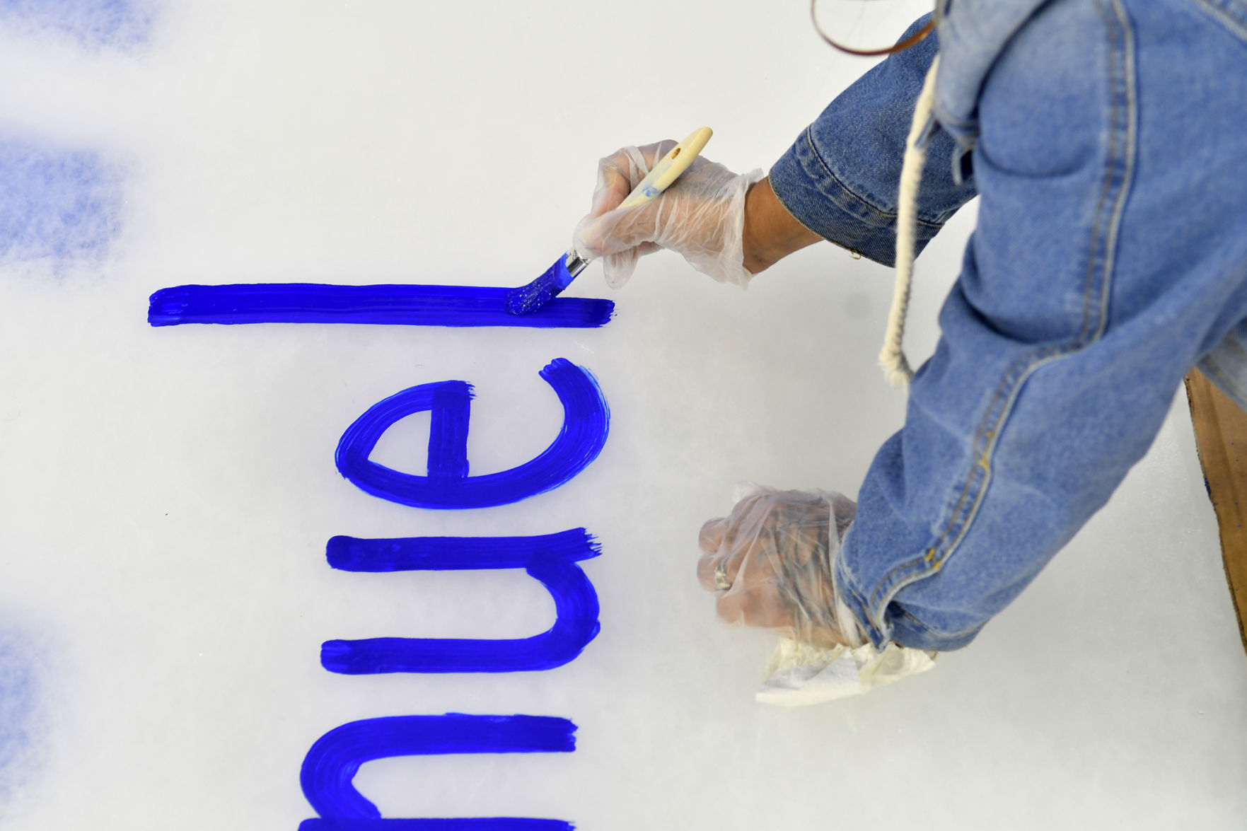 Salute To Military ice painting at the TaxSlayer Center